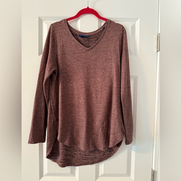 Apt. 9 | Pink and Black Marled Long Sleeve V Neck Sweater | Size M - Picture 1 of 8